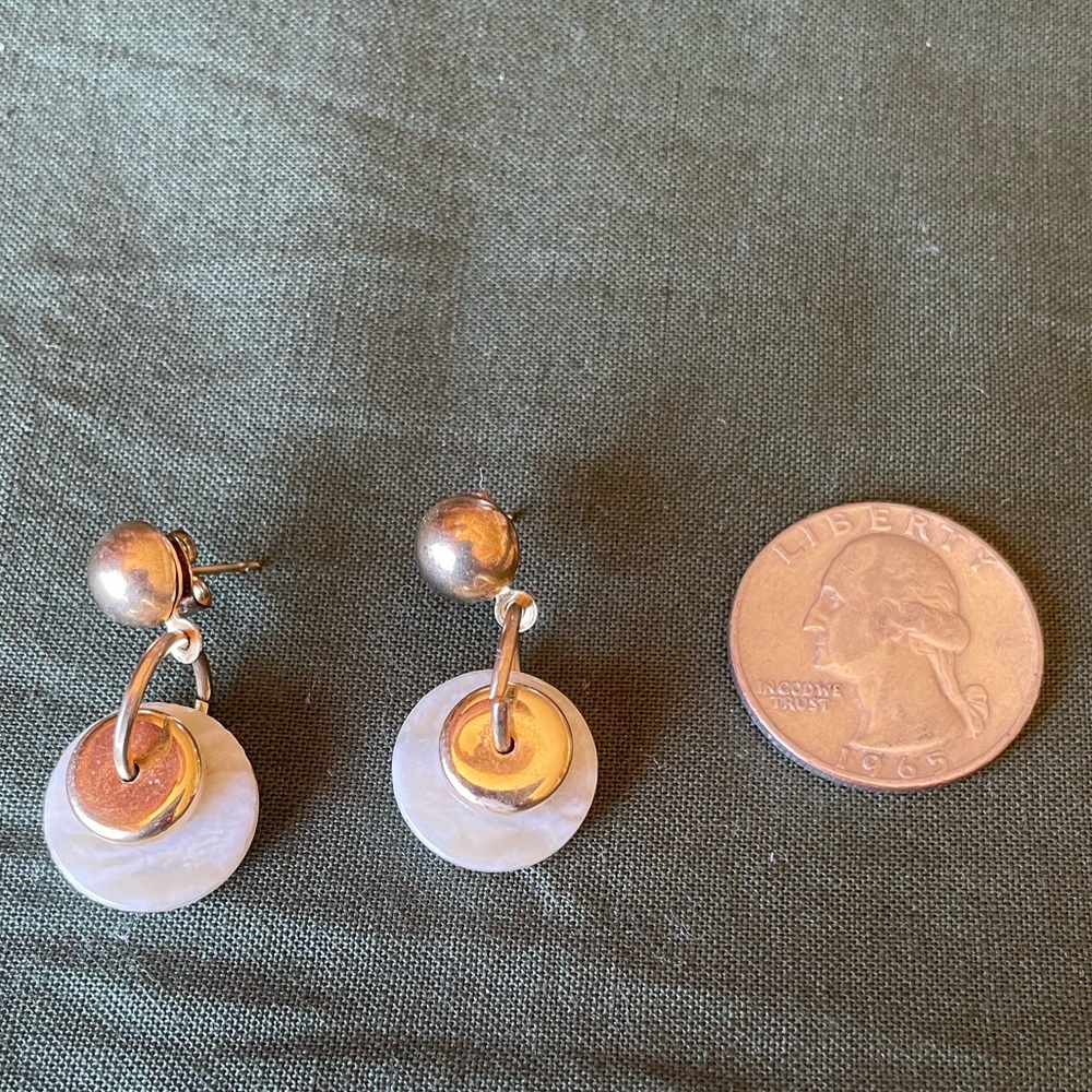 gold earrings with buttons